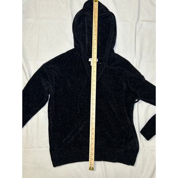 Cynthia Rowley NWT Knit Pullover Hoodie Size Small Black Drawstring - Picture 5 of 9